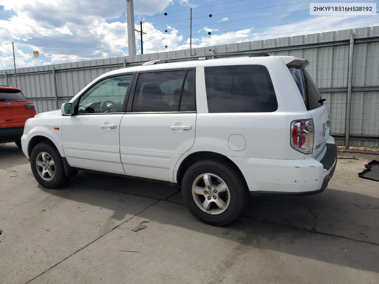 2006 Honda Pilot Ex VIN: 2HKYF18516H538192 Lot: 69383374