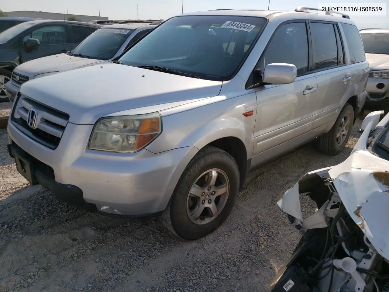 2006 Honda Pilot Ex VIN: 2HKYF18516H508559 Lot: 69443244