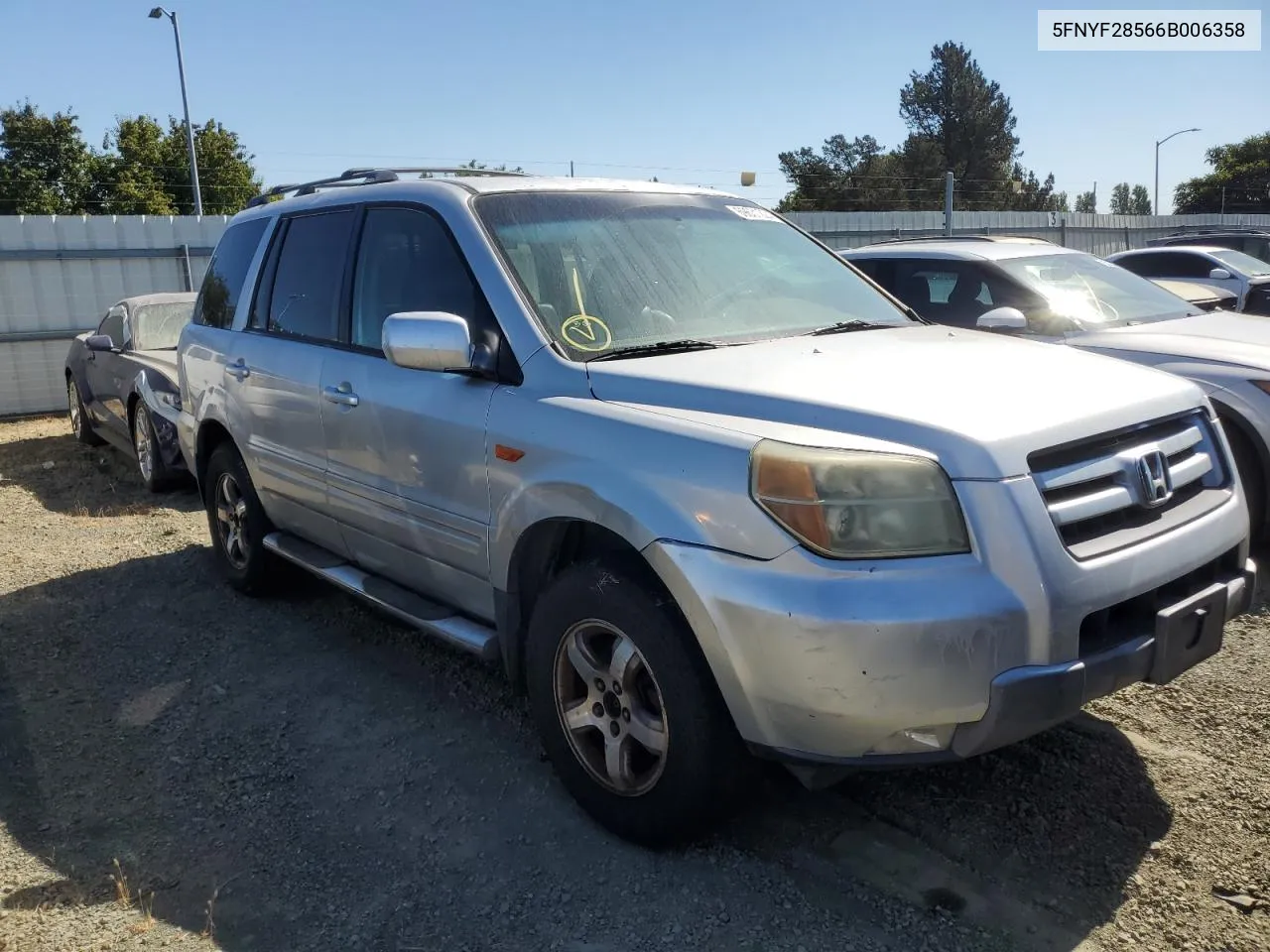 2006 Honda Pilot Ex VIN: 5FNYF28566B006358 Lot: 69631224