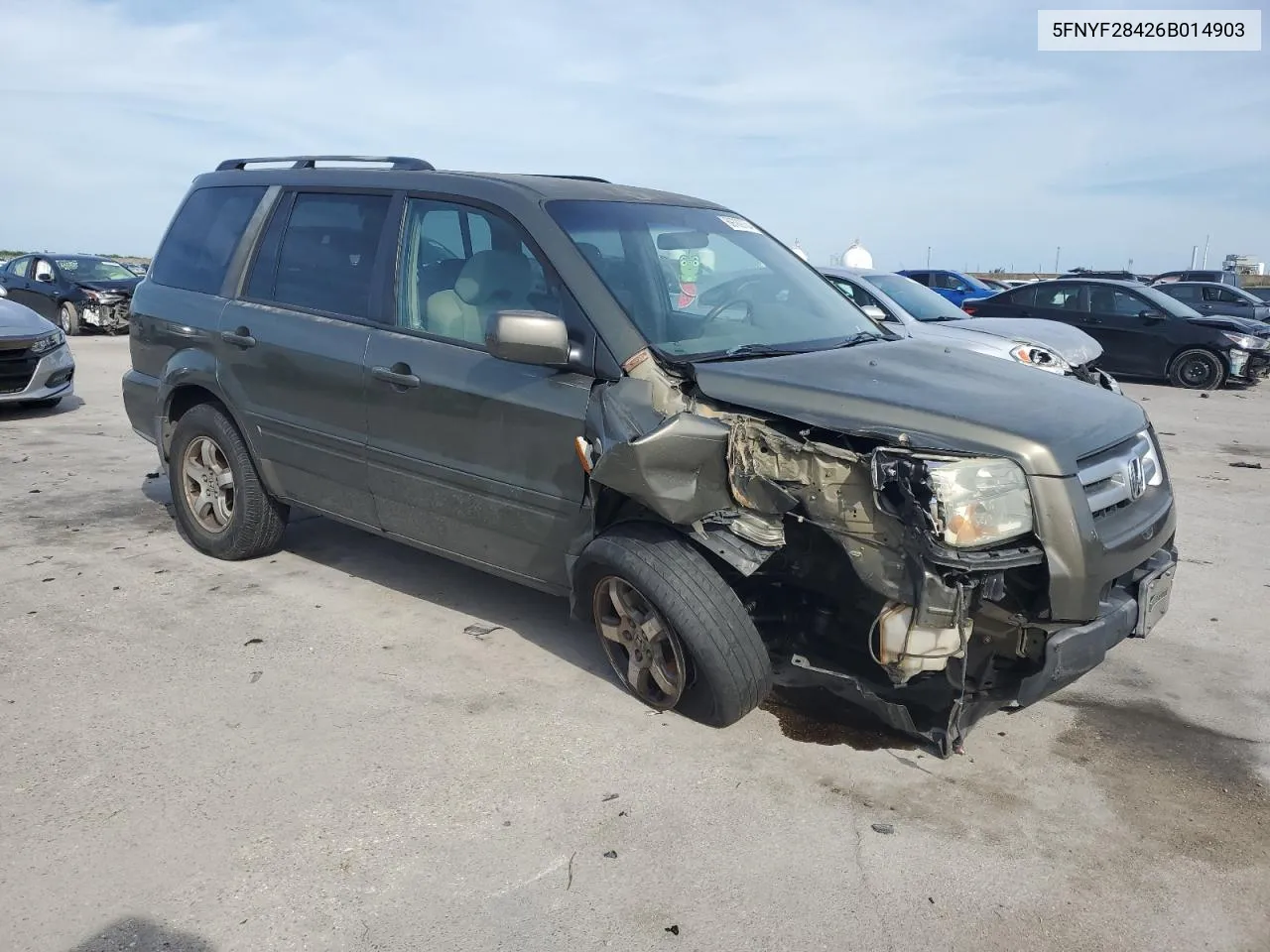 2006 Honda Pilot Ex VIN: 5FNYF28426B014903 Lot: 69789734