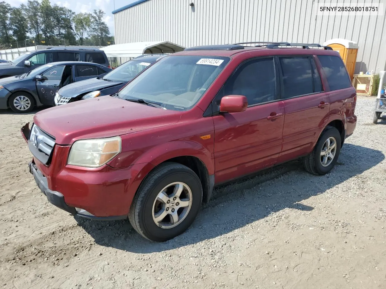 5FNYF28526B018751 2006 Honda Pilot Ex