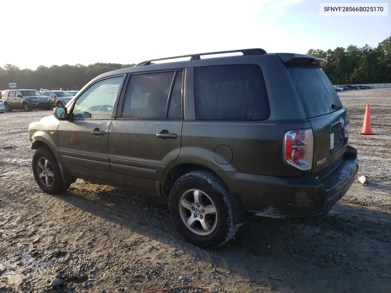 2006 Honda Pilot Ex VIN: 5FNYF28566B025170 Lot: 71411204