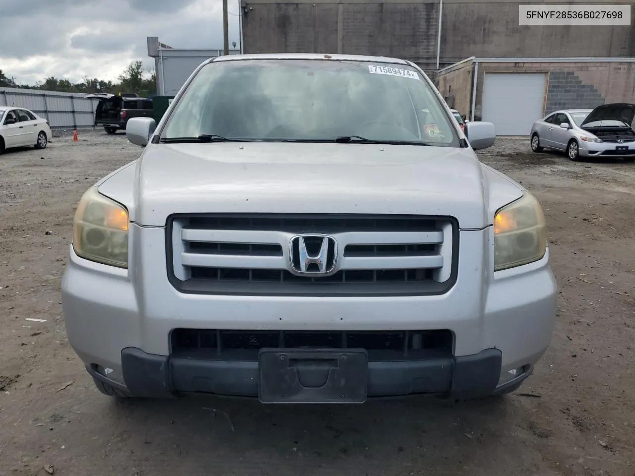 2006 Honda Pilot Ex VIN: 5FNYF28536B027698 Lot: 71589474