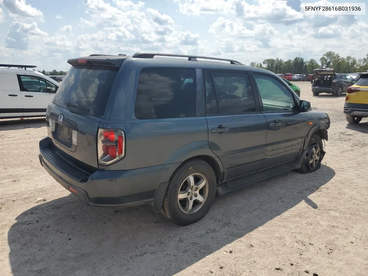 2006 Honda Pilot Ex VIN: 5FNYF28616B031936 Lot: 71614564