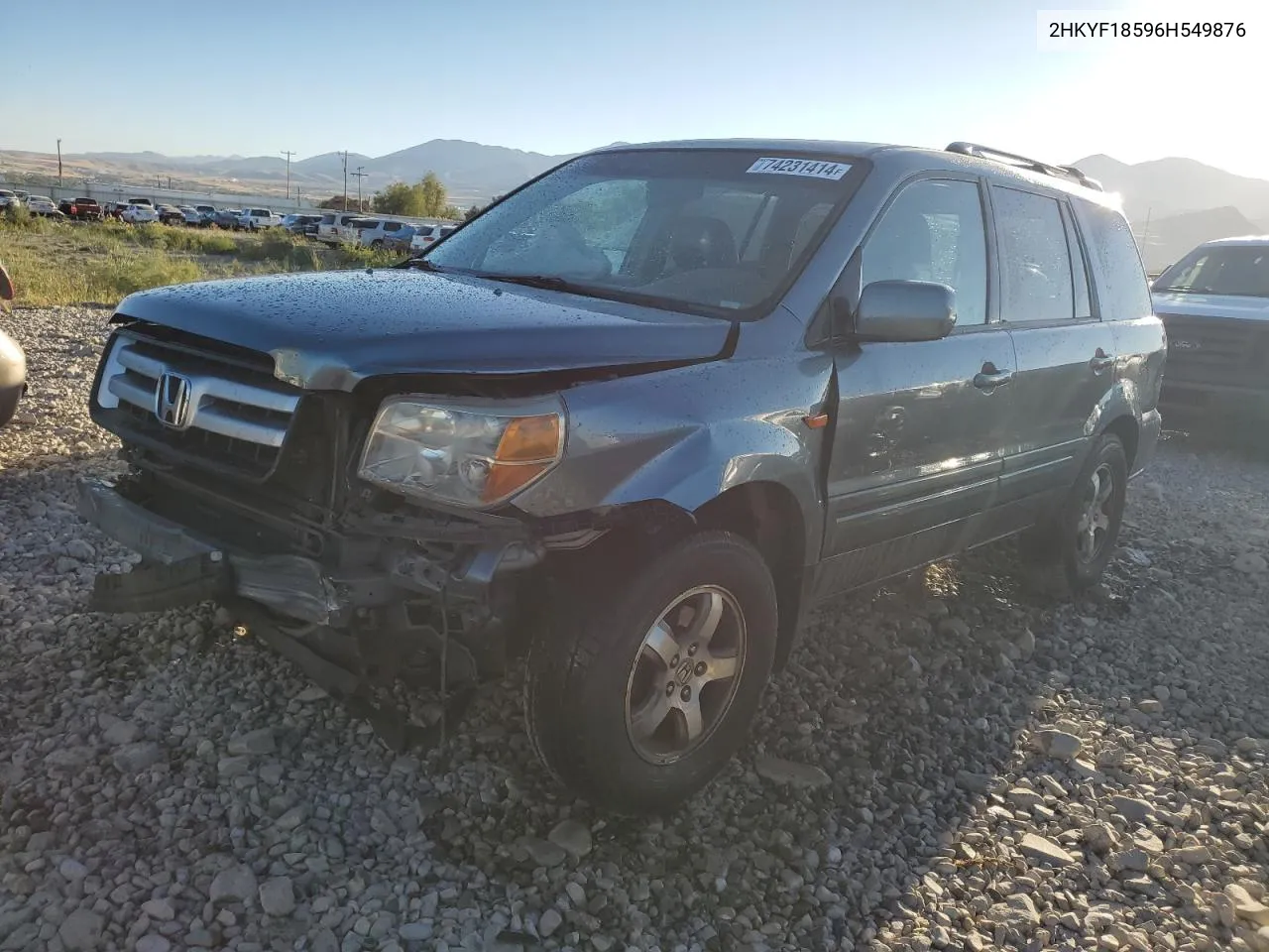 2006 Honda Pilot Ex VIN: 2HKYF18596H549876 Lot: 74231414