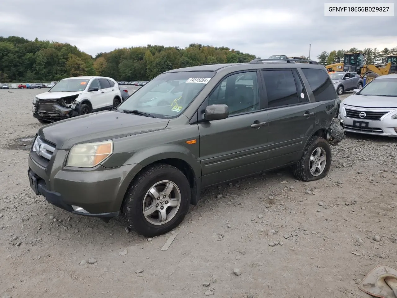 2006 Honda Pilot Ex VIN: 5FNYF18656B029827 Lot: 74515264