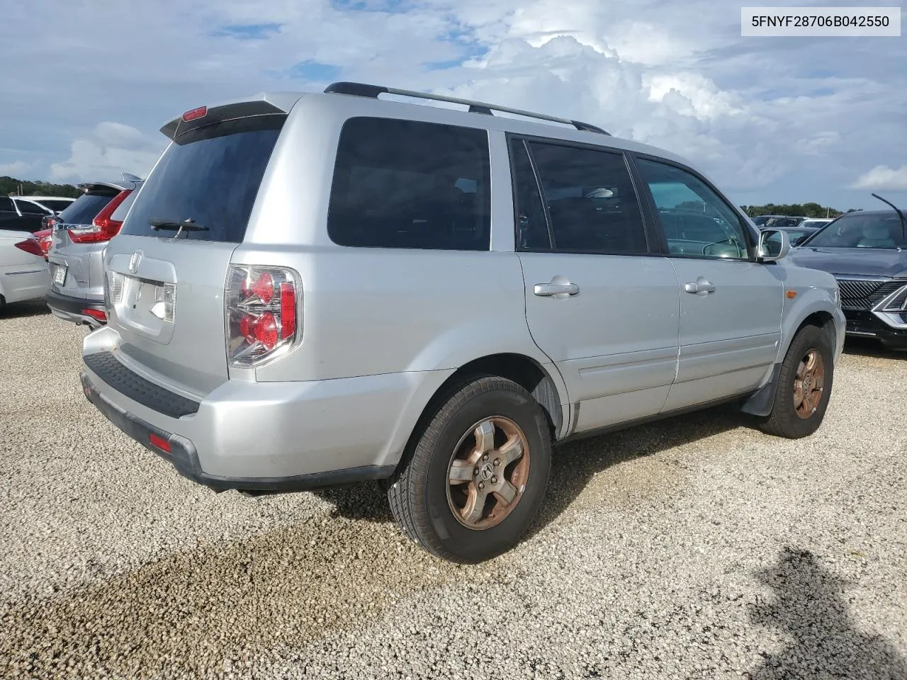 2006 Honda Pilot Ex VIN: 5FNYF28706B042550 Lot: 74549594