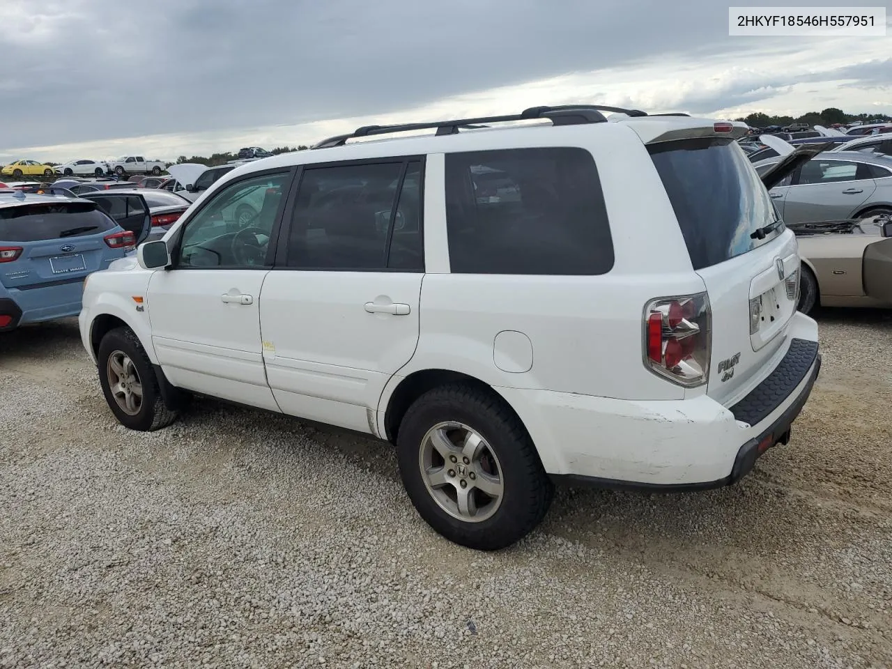 2006 Honda Pilot Ex VIN: 2HKYF18546H557951 Lot: 74695344