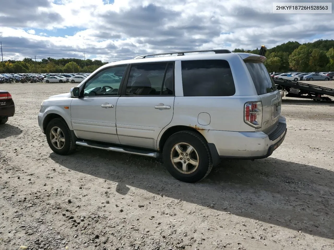 2006 Honda Pilot Ex VIN: 2HKYF18726H528563 Lot: 75257164