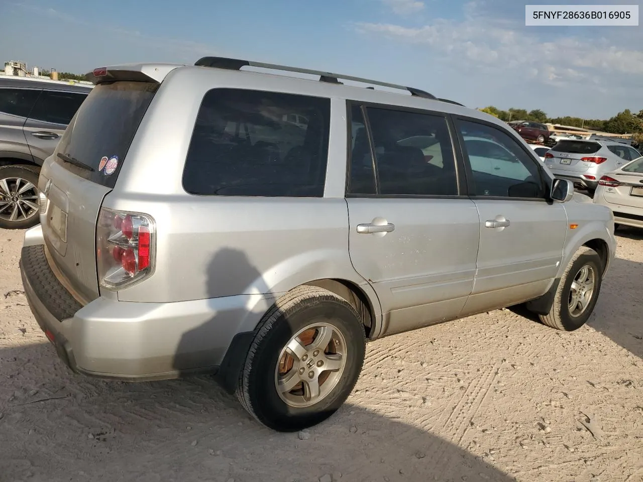 2006 Honda Pilot Ex VIN: 5FNYF28636B016905 Lot: 75282414