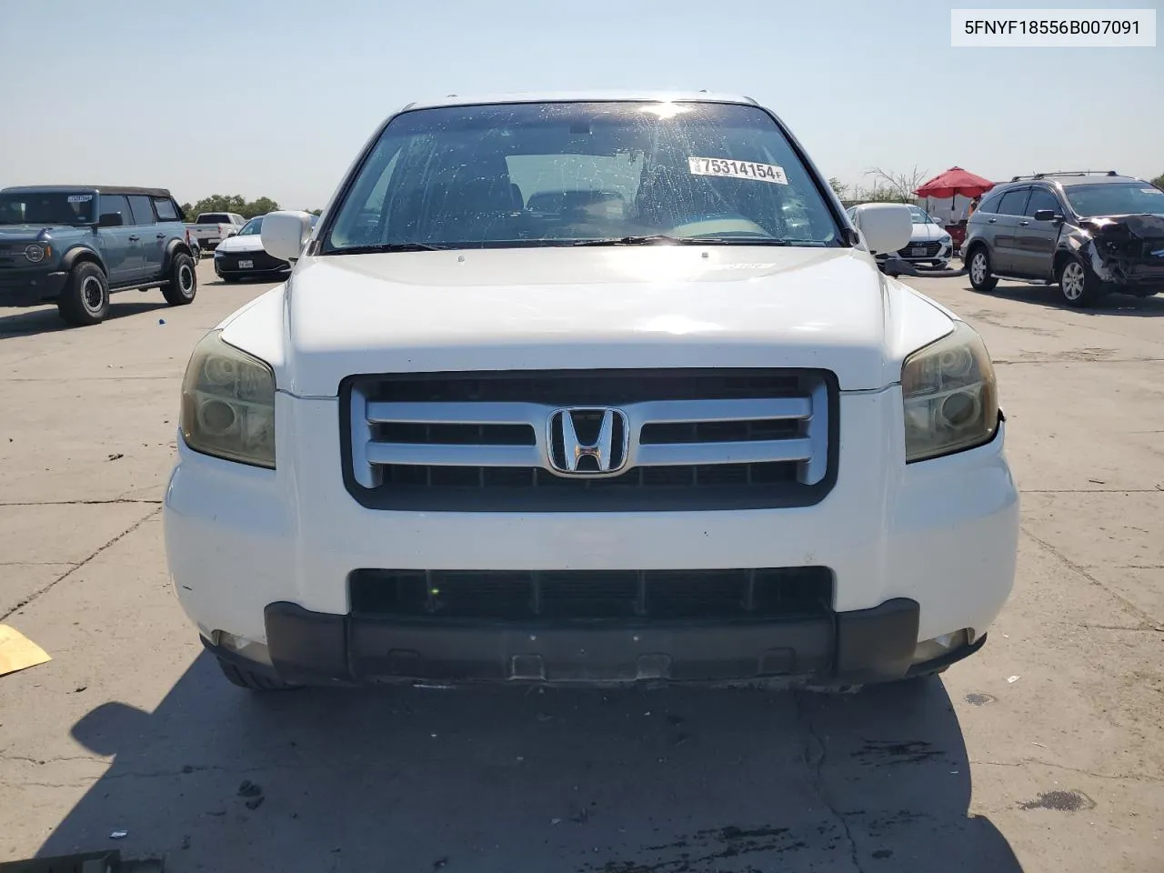 2006 Honda Pilot Ex VIN: 5FNYF18556B007091 Lot: 75314154