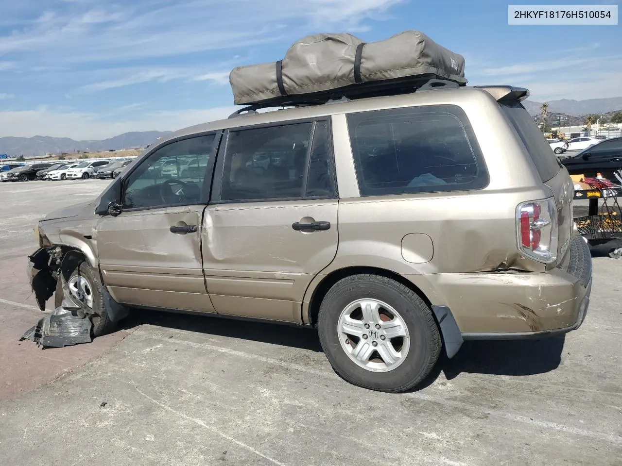 2006 Honda Pilot Lx VIN: 2HKYF18176H510054 Lot: 75502684