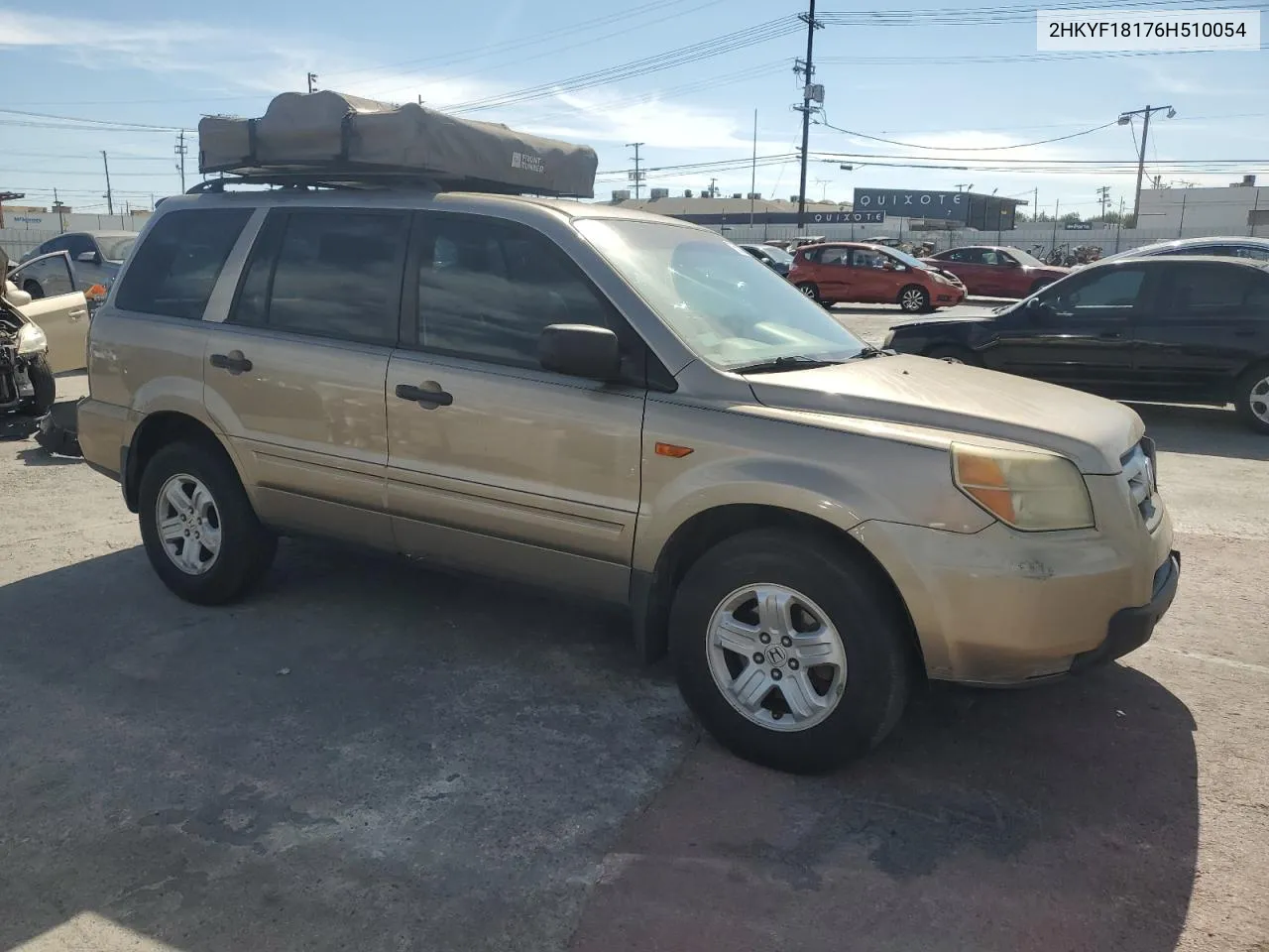 2006 Honda Pilot Lx VIN: 2HKYF18176H510054 Lot: 75502684