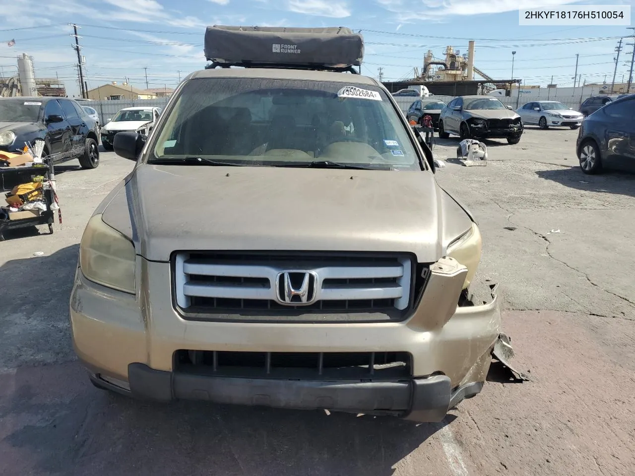 2006 Honda Pilot Lx VIN: 2HKYF18176H510054 Lot: 75502684