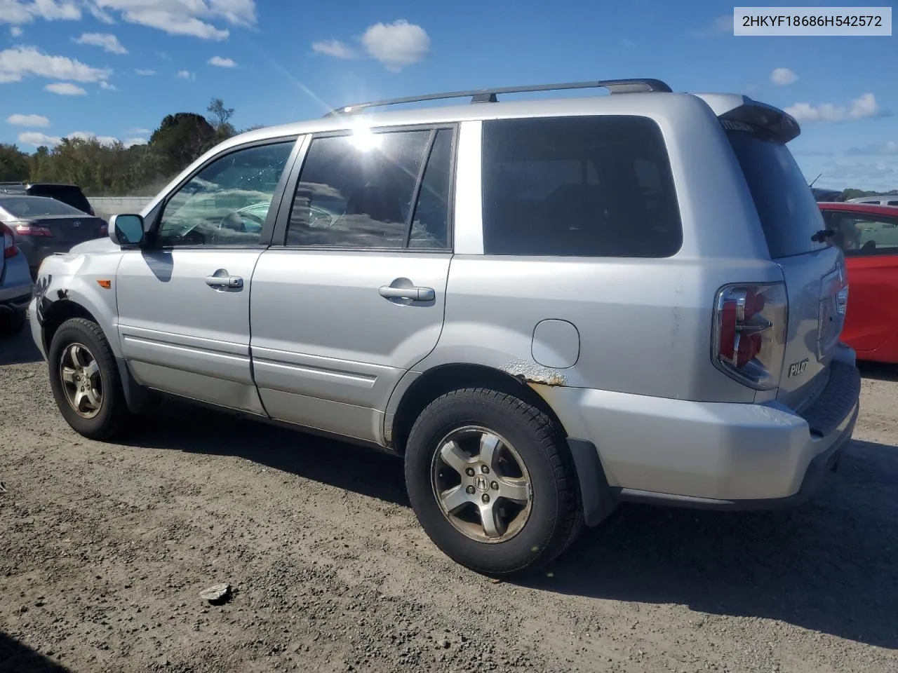 2HKYF18686H542572 2006 Honda Pilot Ex