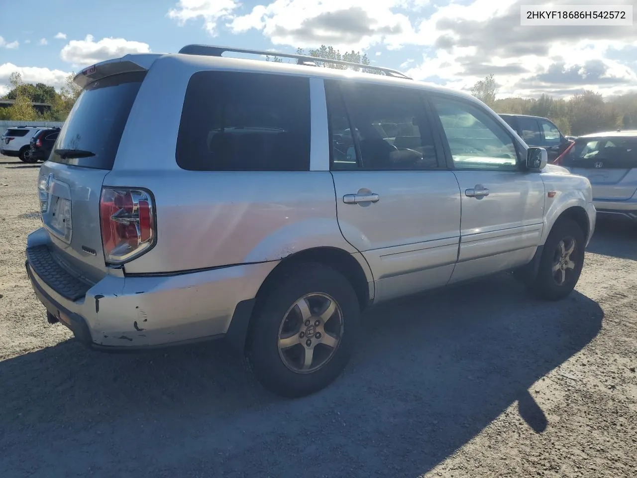 2HKYF18686H542572 2006 Honda Pilot Ex