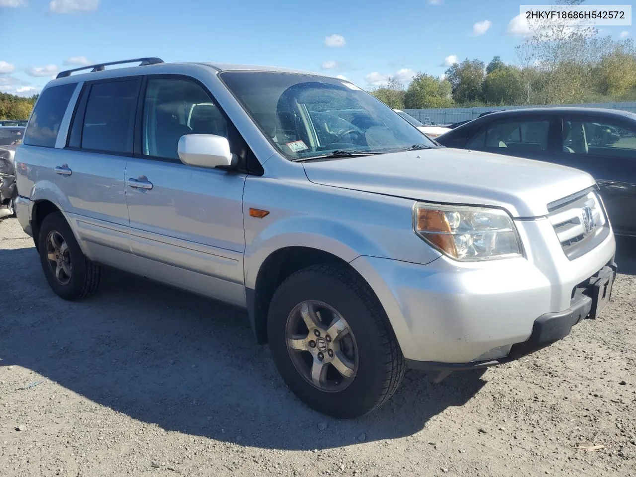 2HKYF18686H542572 2006 Honda Pilot Ex