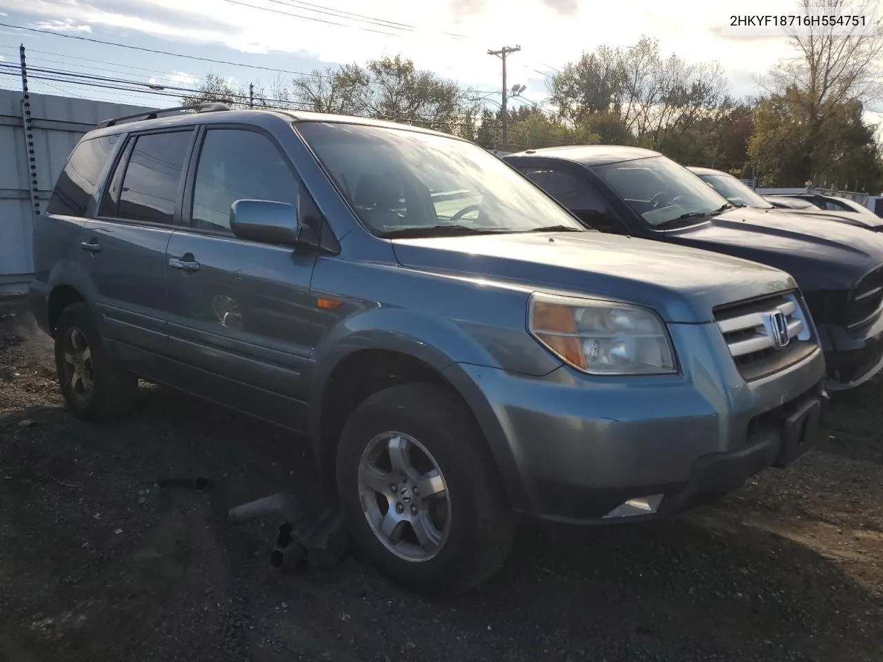 2006 Honda Pilot Ex VIN: 2HKYF18716H554751 Lot: 75510804