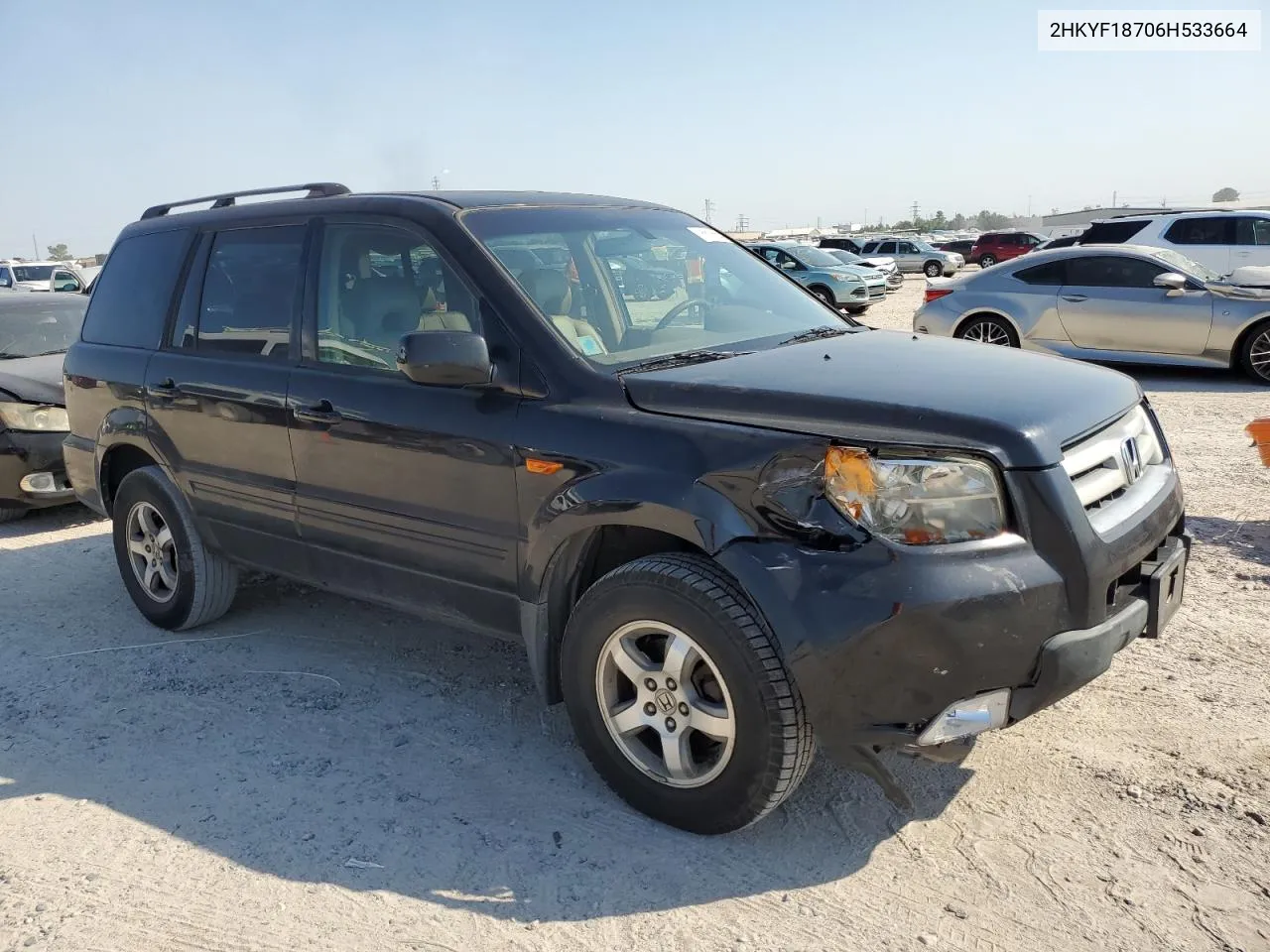 2006 Honda Pilot Ex VIN: 2HKYF18706H533664 Lot: 75810554