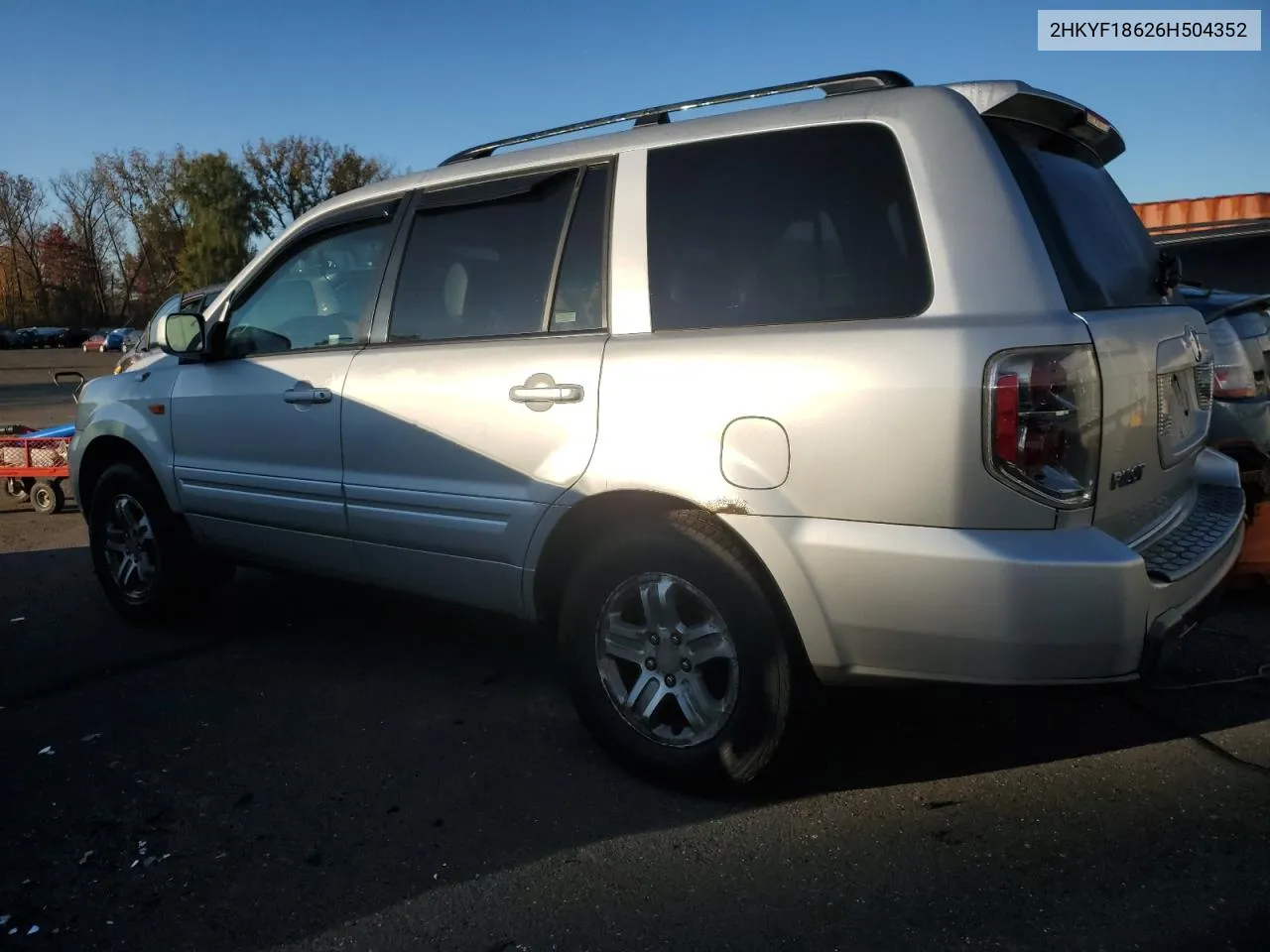 2006 Honda Pilot Ex VIN: 2HKYF18626H504352 Lot: 76757984