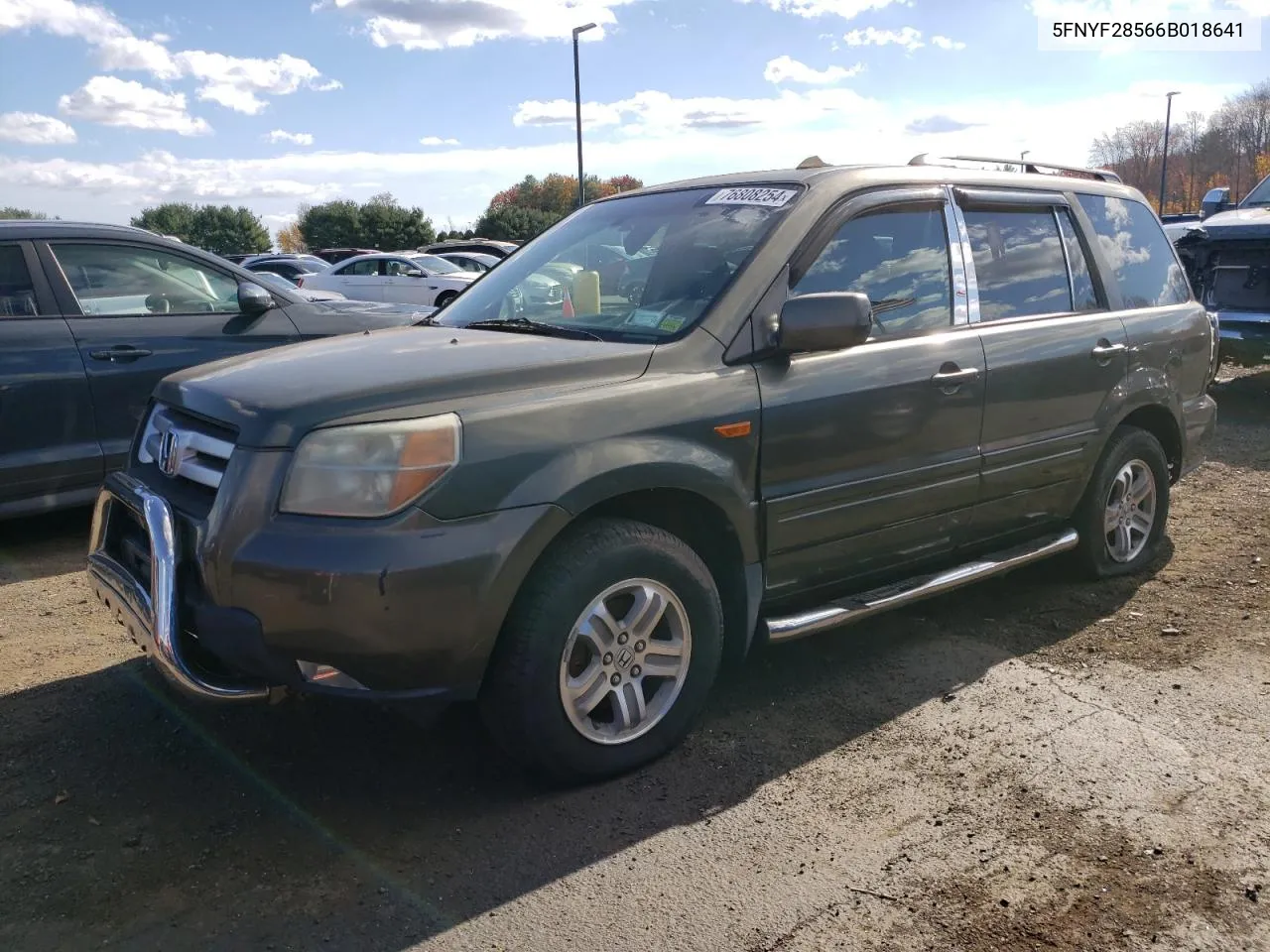 2006 Honda Pilot Ex VIN: 5FNYF28566B018641 Lot: 76808254