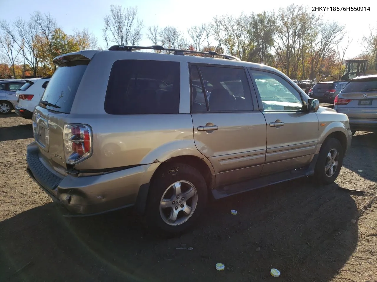 2006 Honda Pilot Ex VIN: 2HKYF18576H550914 Lot: 76809414