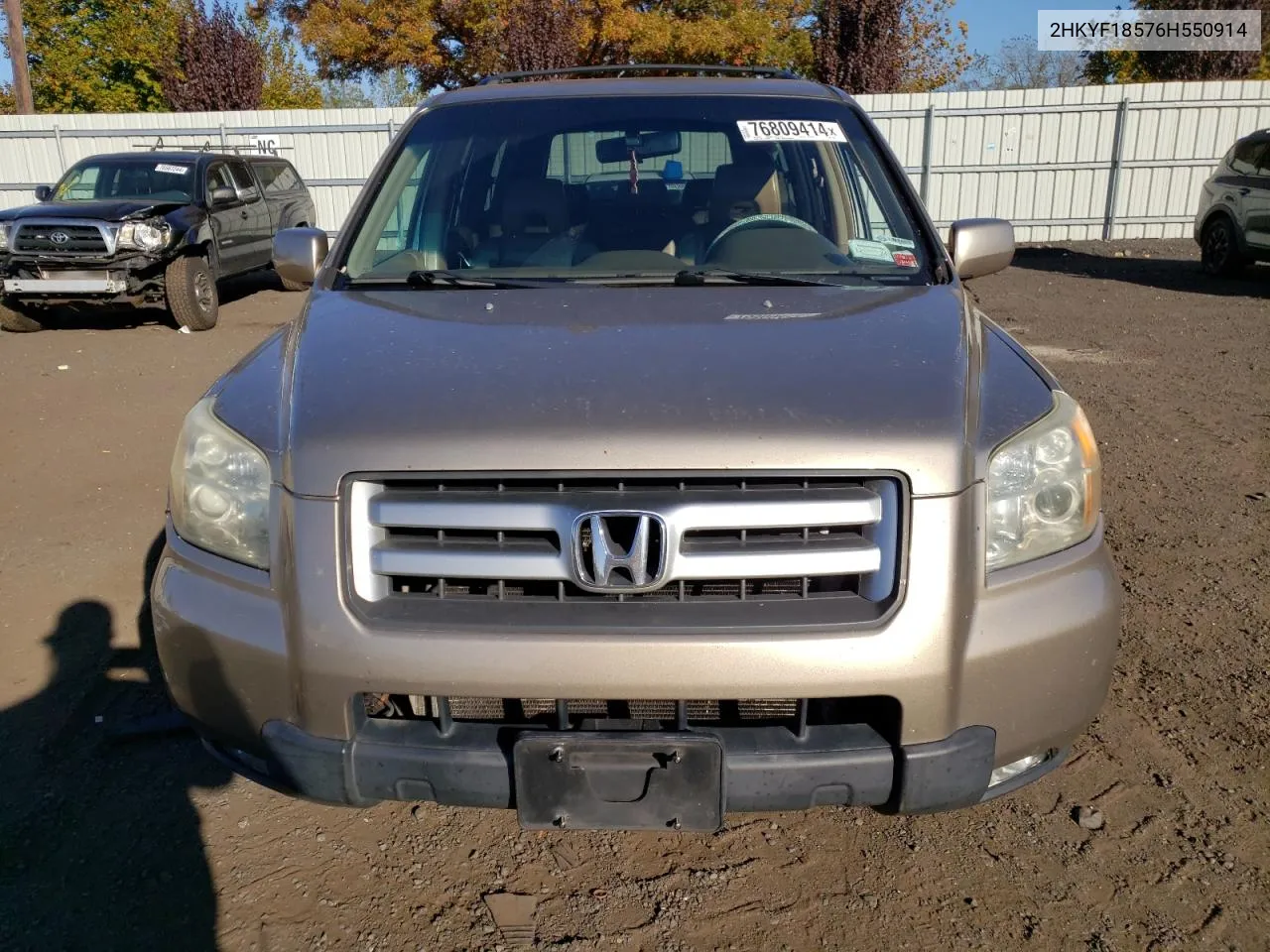 2006 Honda Pilot Ex VIN: 2HKYF18576H550914 Lot: 76809414