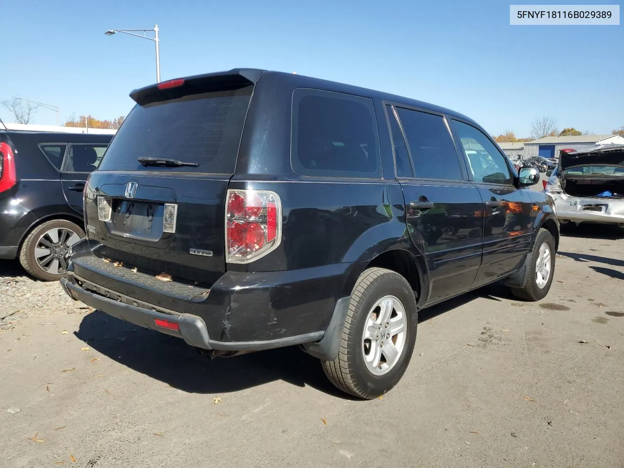 2006 Honda Pilot Lx VIN: 5FNYF18116B029389 Lot: 77391034