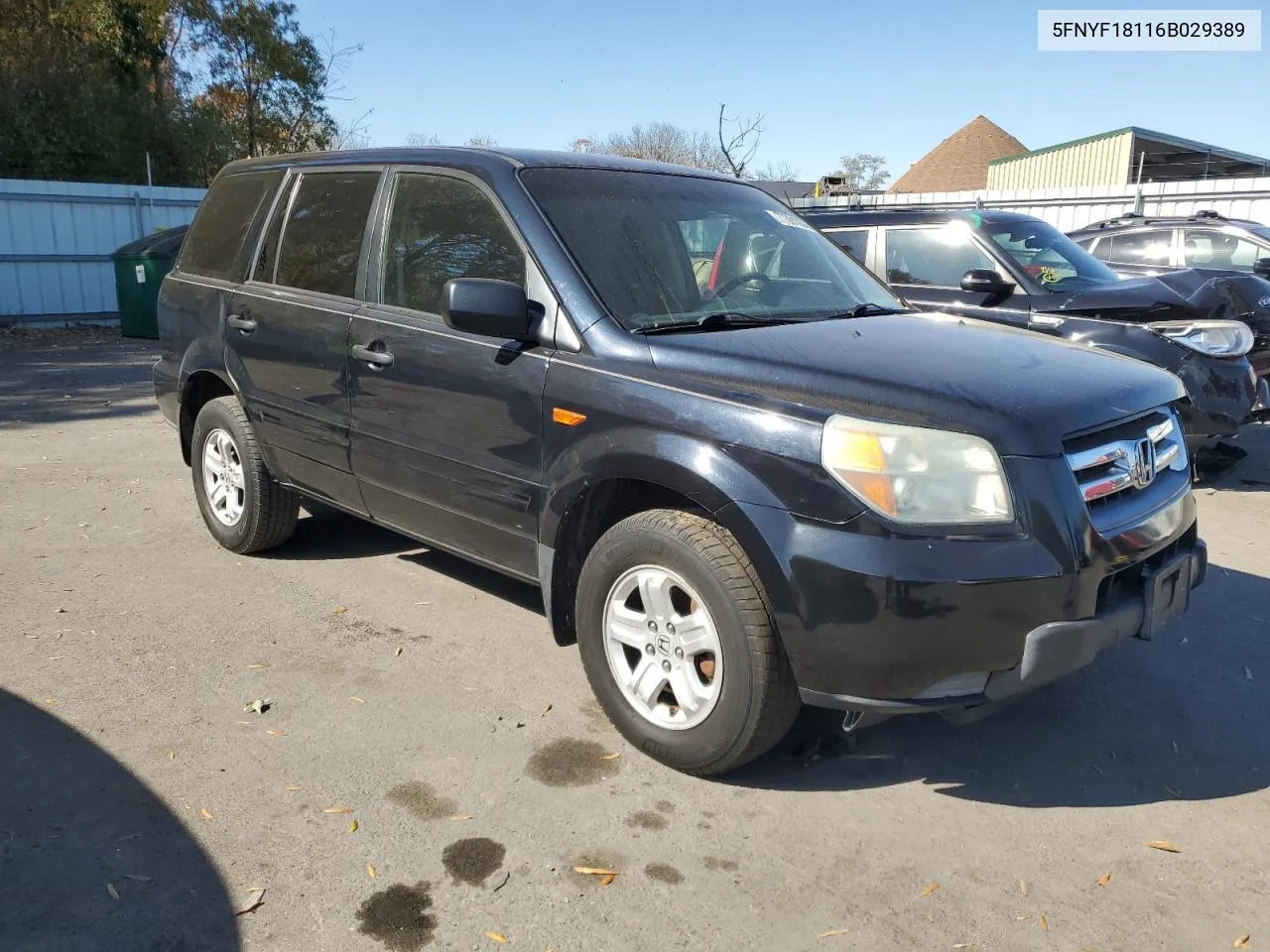 2006 Honda Pilot Lx VIN: 5FNYF18116B029389 Lot: 77391034