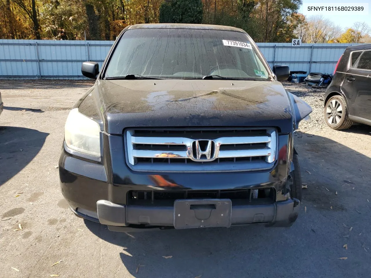 2006 Honda Pilot Lx VIN: 5FNYF18116B029389 Lot: 77391034