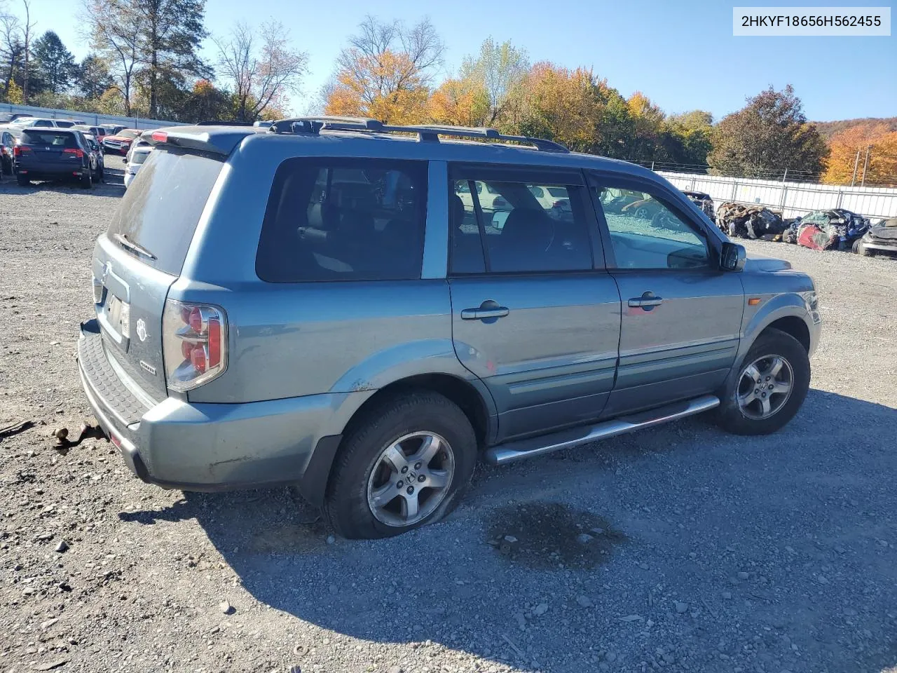 2006 Honda Pilot Ex VIN: 2HKYF18656H562455 Lot: 77467024