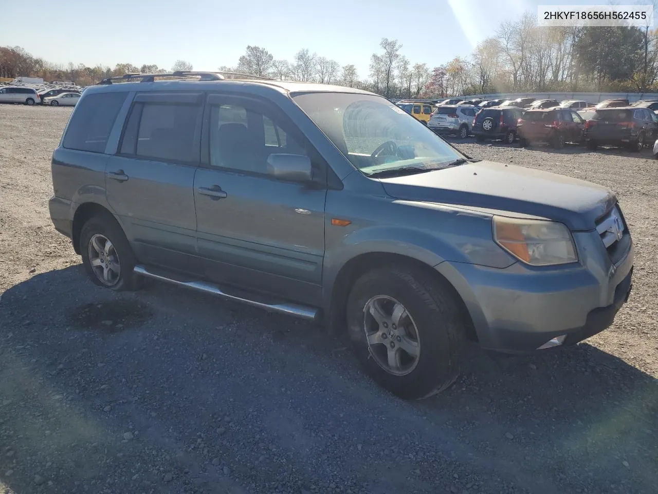 2006 Honda Pilot Ex VIN: 2HKYF18656H562455 Lot: 77467024