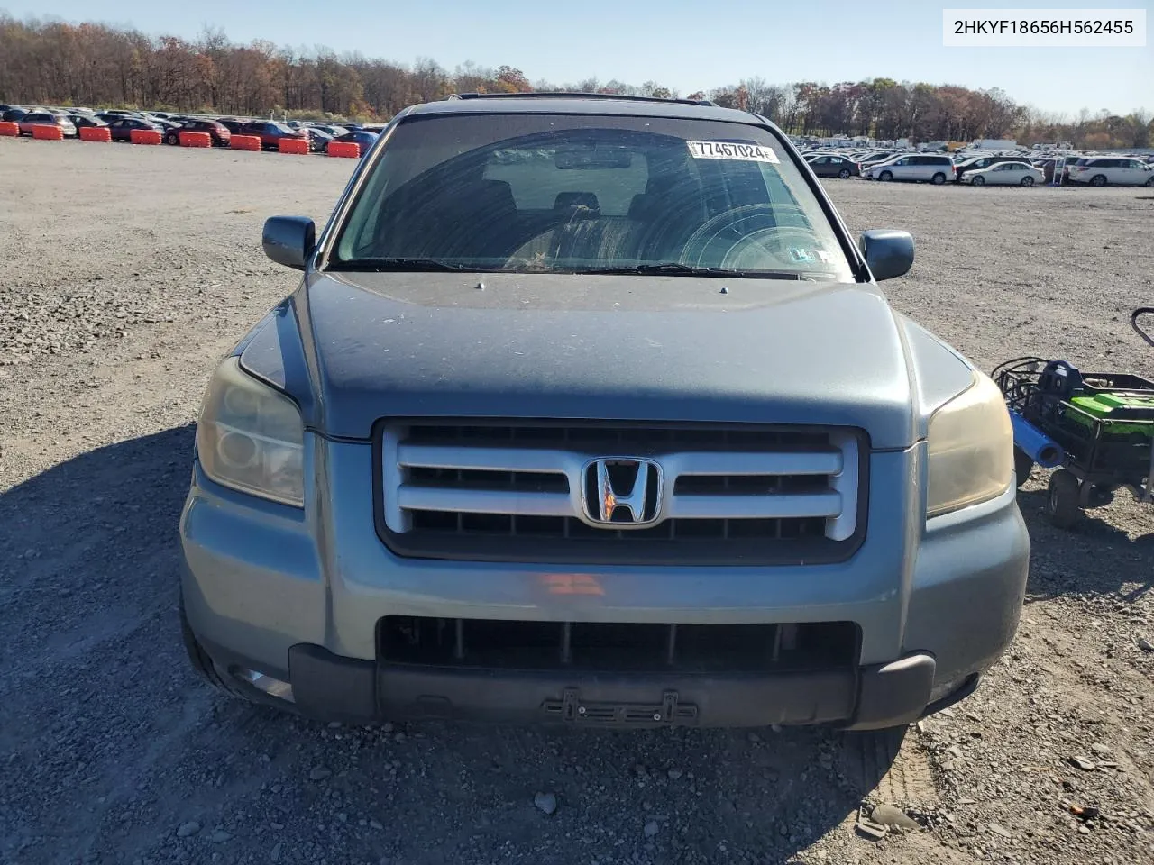 2006 Honda Pilot Ex VIN: 2HKYF18656H562455 Lot: 77467024