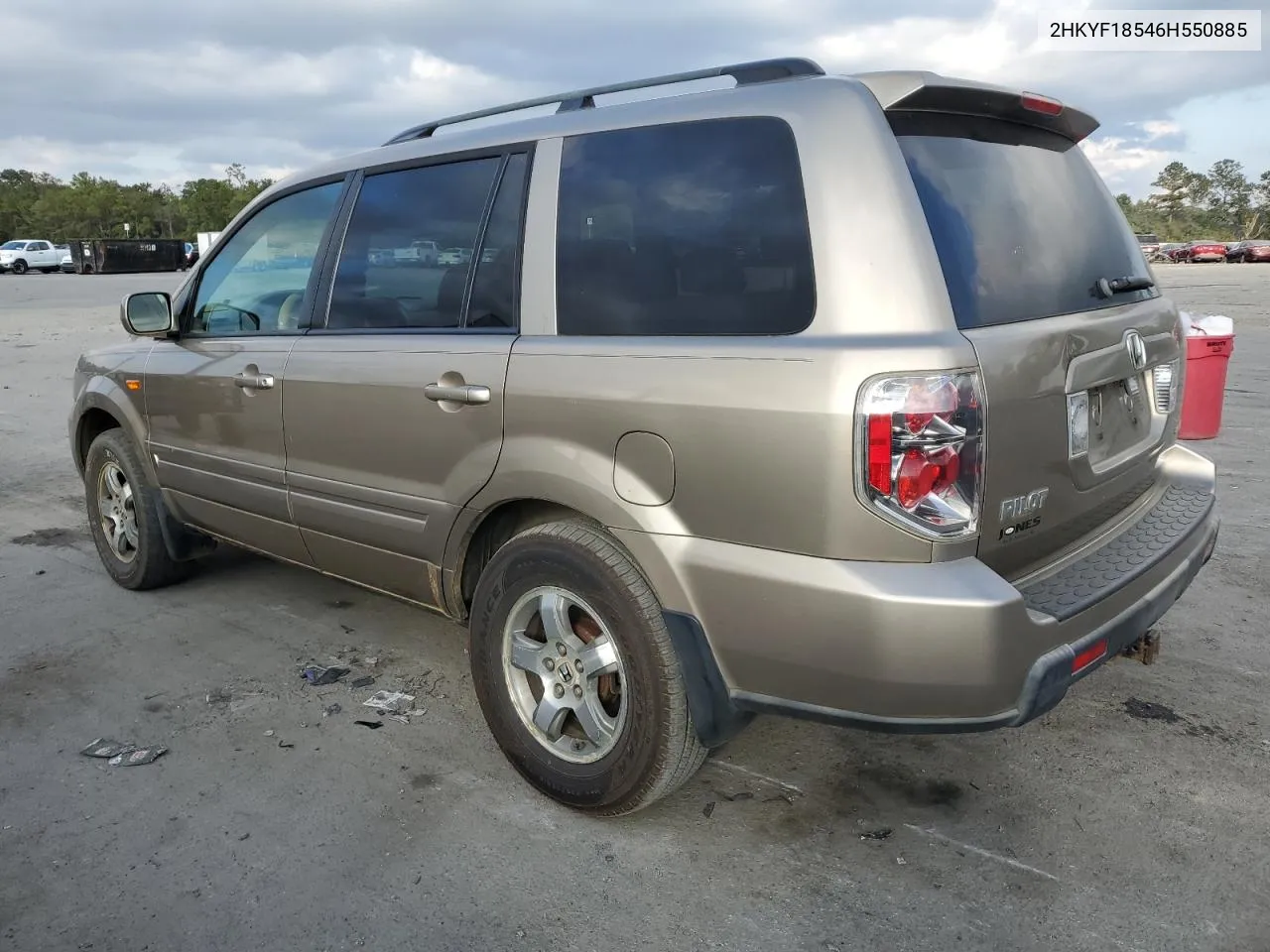 2006 Honda Pilot Ex VIN: 2HKYF18546H550885 Lot: 78239684