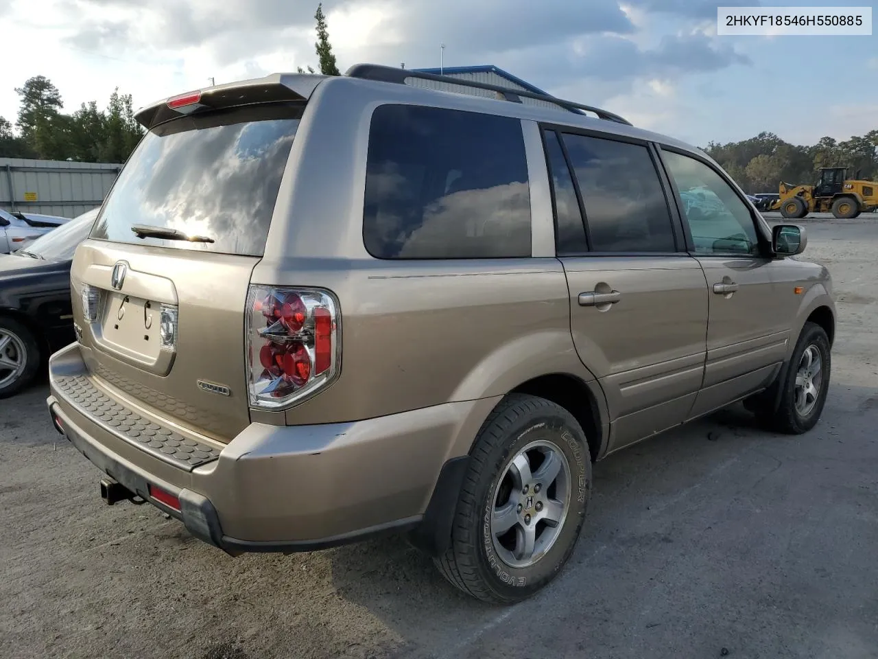 2006 Honda Pilot Ex VIN: 2HKYF18546H550885 Lot: 78239684