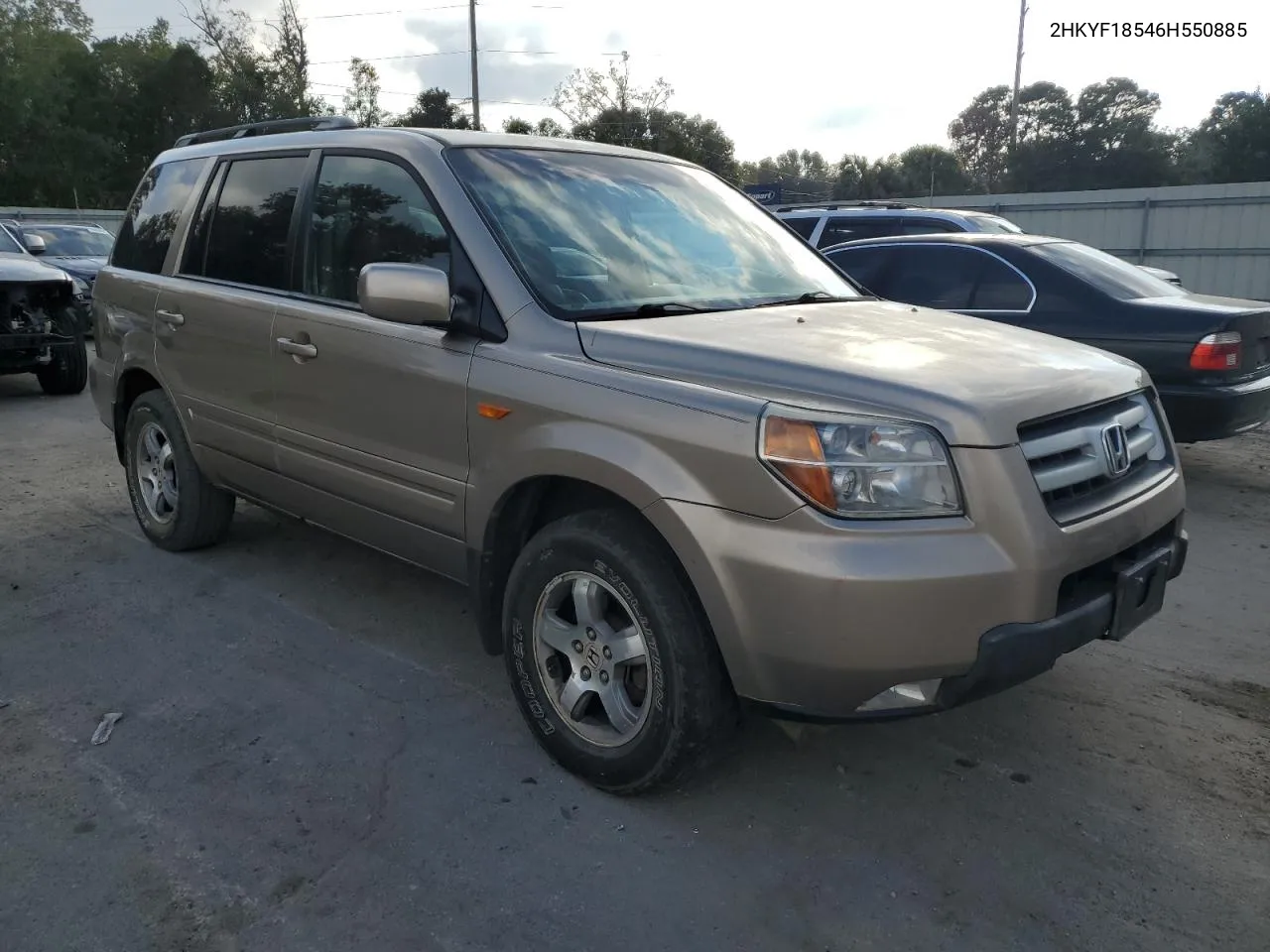 2006 Honda Pilot Ex VIN: 2HKYF18546H550885 Lot: 78239684