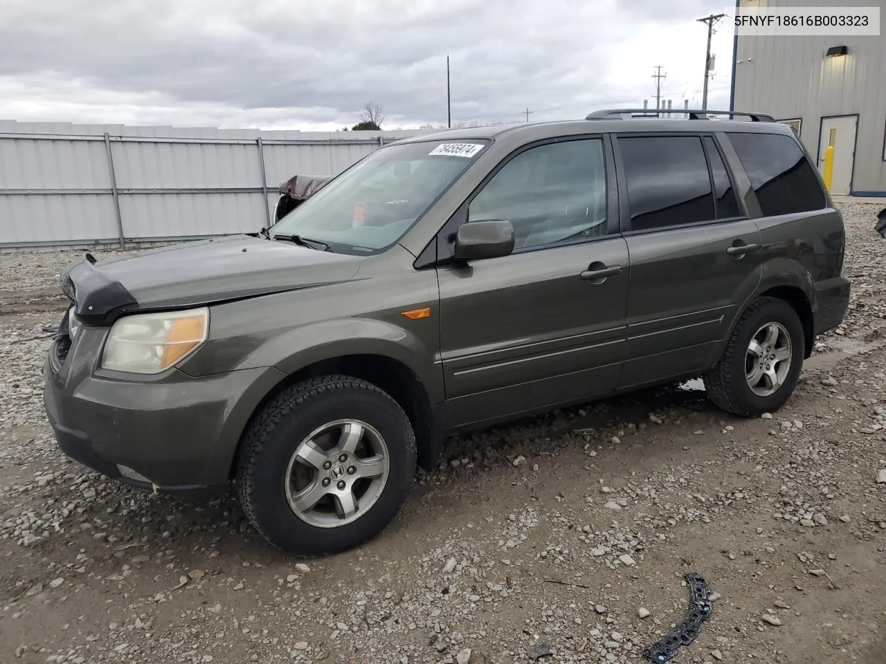 2006 Honda Pilot Ex VIN: 5FNYF18616B003323 Lot: 78455974