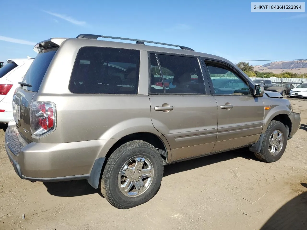 2006 Honda Pilot Ex VIN: 2HKYF18436H523894 Lot: 78958504