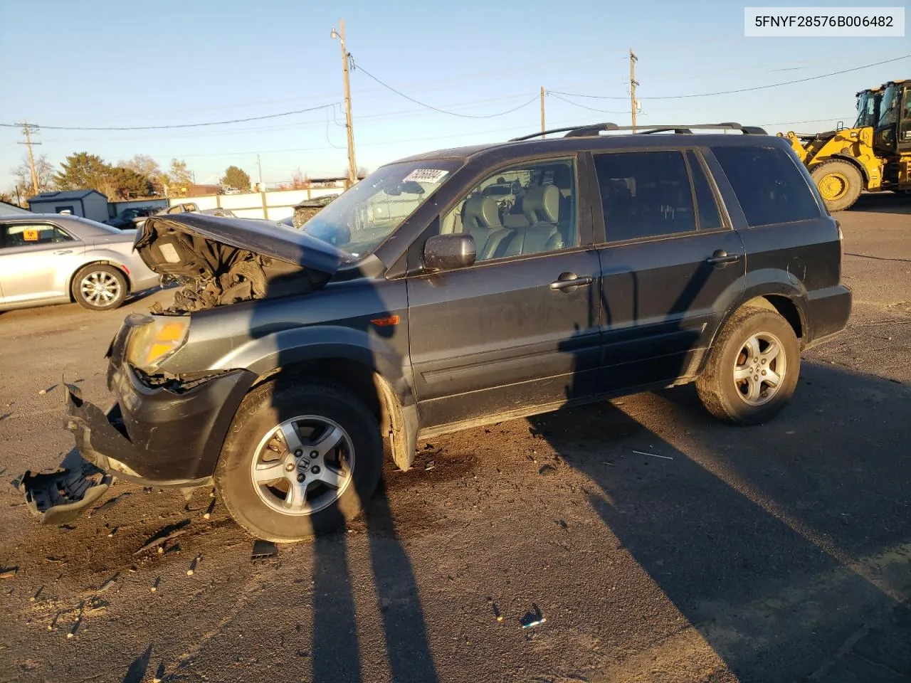 2006 Honda Pilot Ex VIN: 5FNYF28576B006482 Lot: 79266804