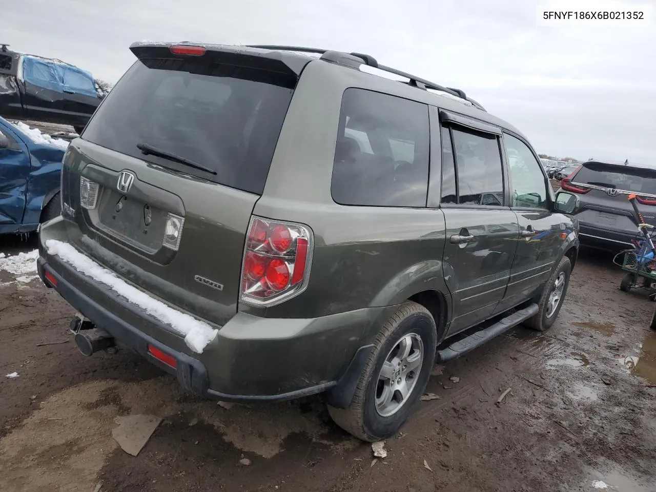 2006 Honda Pilot Ex VIN: 5FNYF186X6B021352 Lot: 79867064