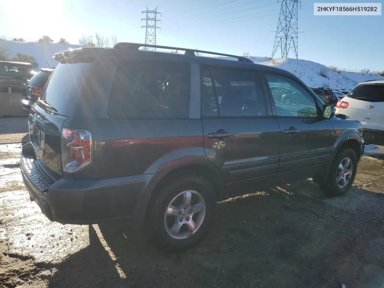 2006 Honda Pilot Ex VIN: 2HKYF18566H519282 Lot: 80079284