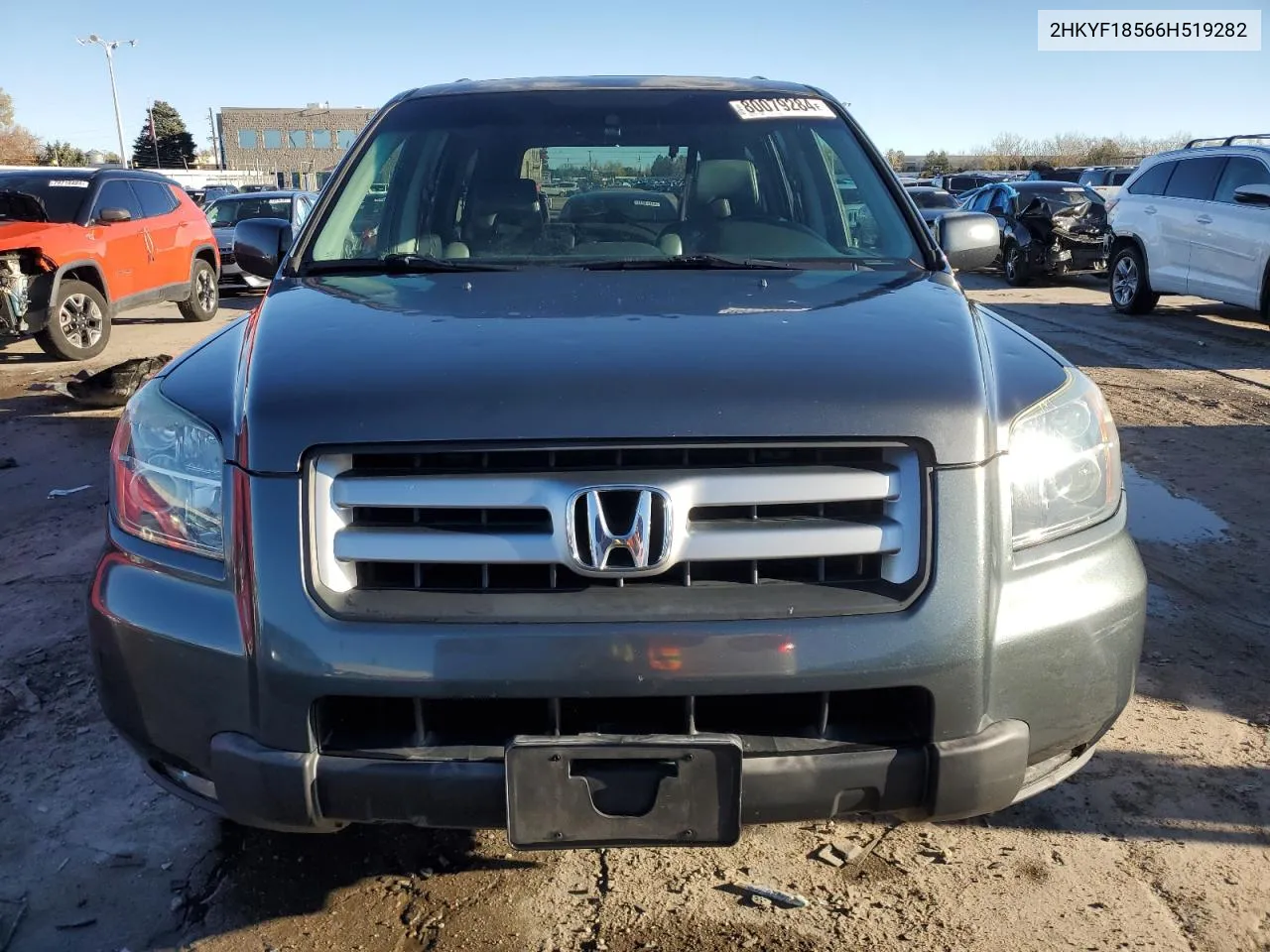 2006 Honda Pilot Ex VIN: 2HKYF18566H519282 Lot: 80079284