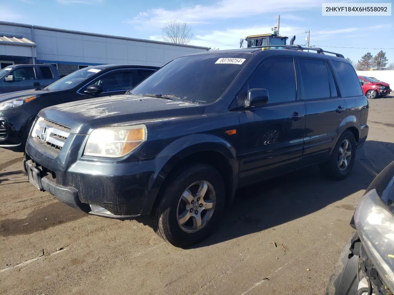 2006 Honda Pilot Ex VIN: 2HKYF184X6H558092 Lot: 80799254