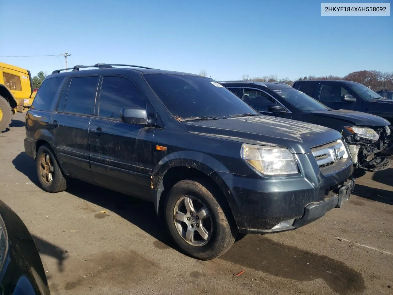 2006 Honda Pilot Ex VIN: 2HKYF184X6H558092 Lot: 80799254