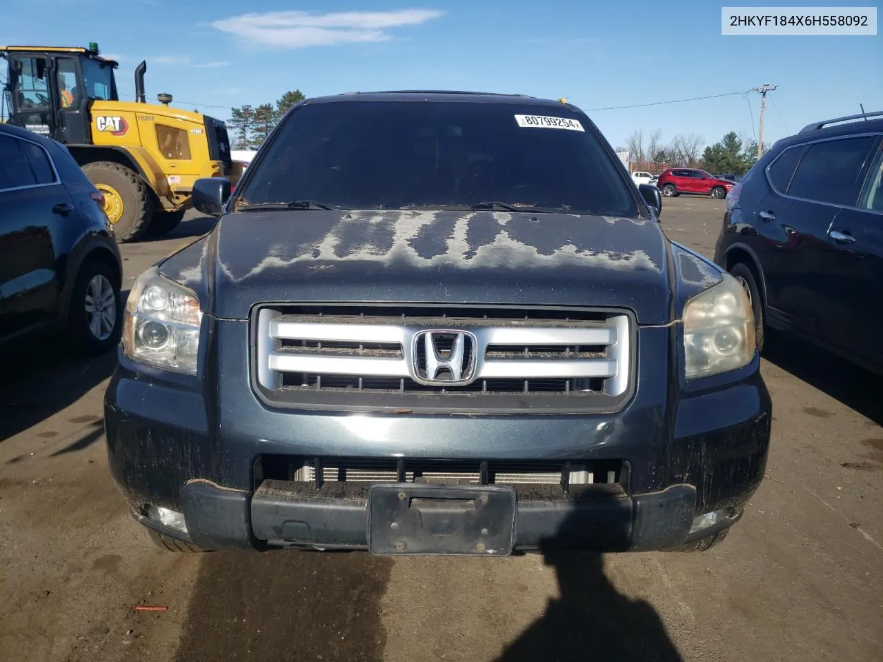 2006 Honda Pilot Ex VIN: 2HKYF184X6H558092 Lot: 80799254