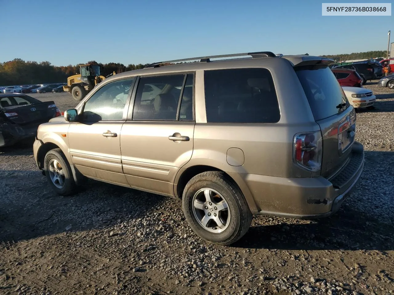 2006 Honda Pilot Ex VIN: 5FNYF28736B038668 Lot: 81638194