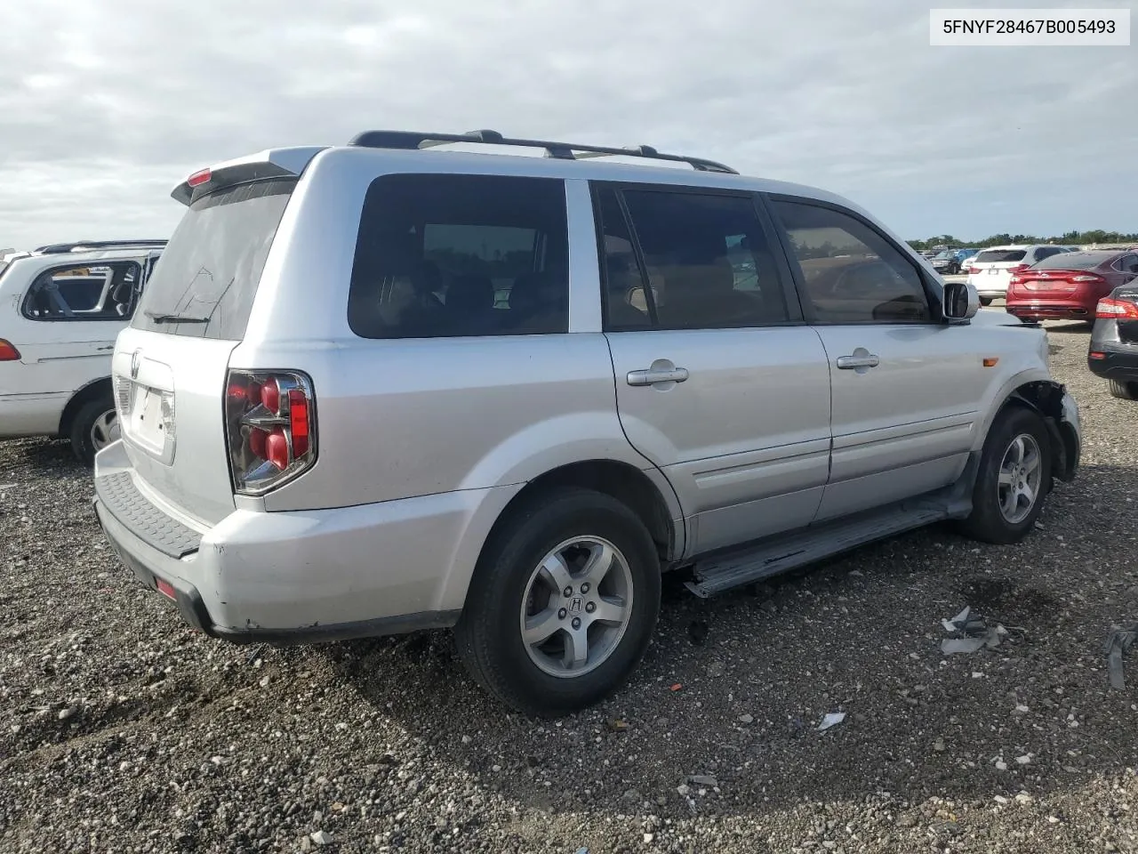 2007 Honda Pilot Ex VIN: 5FNYF28467B005493 Lot: 42213074