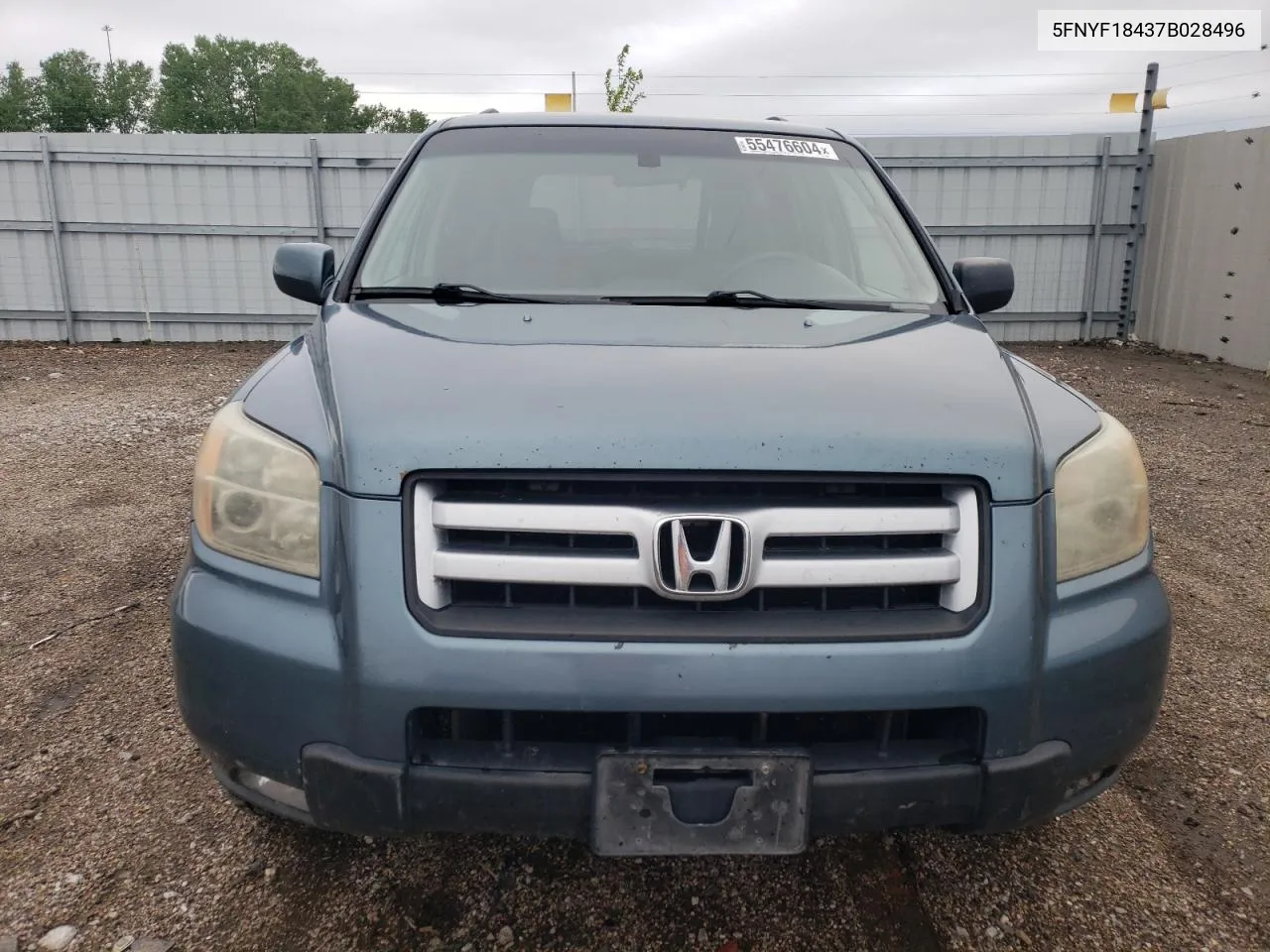 2007 Honda Pilot Ex VIN: 5FNYF18437B028496 Lot: 55476604