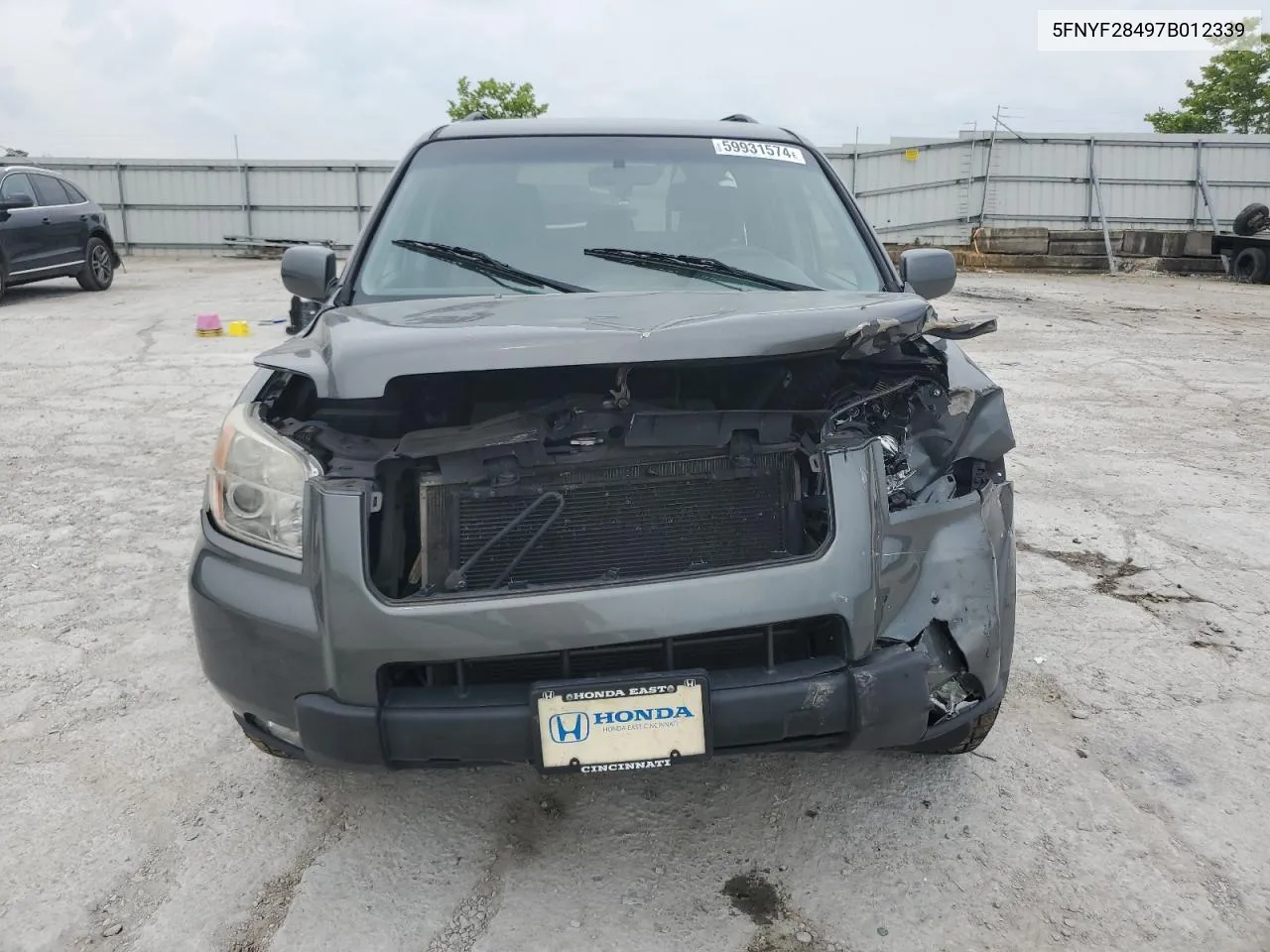 2007 Honda Pilot Ex VIN: 5FNYF28497B012339 Lot: 59931574