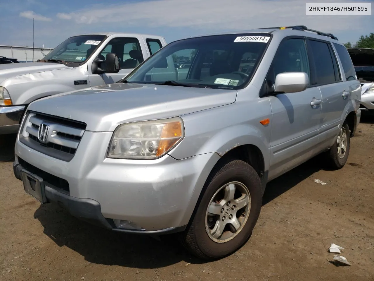 2007 Honda Pilot Ex VIN: 2HKYF18467H501695 Lot: 60850814